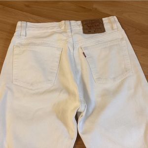 Levis button fly white jeans